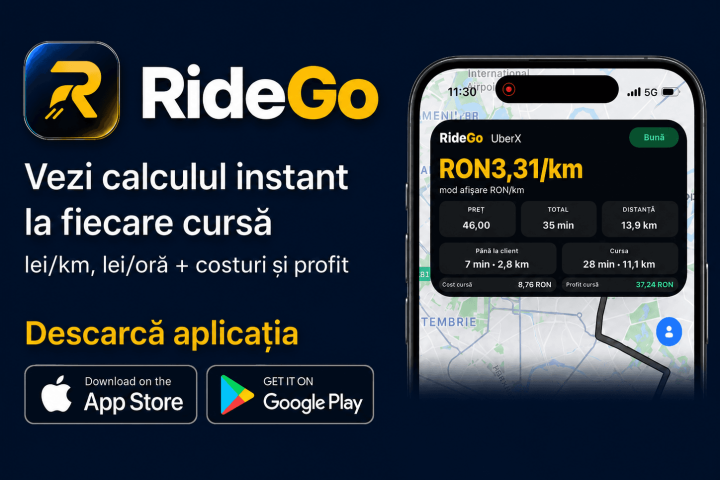 RideGo, aplicație pentru analiza curselor Uber și Bolt